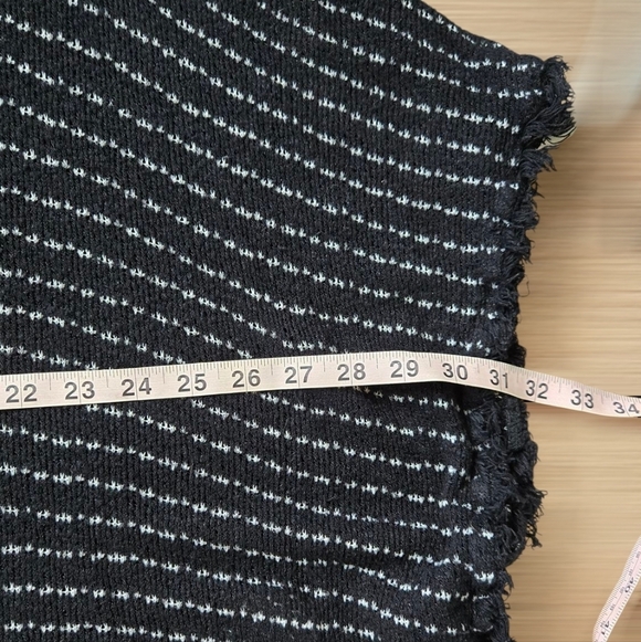 Maison Jules Black Striped Poncho Pullover Knit Sweater Size Small - Picture 7 of 9
